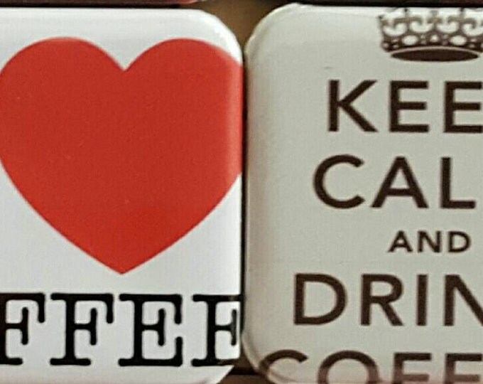 Button Pins, Photo Pins, Coffee, Pin Backs, Coffee Lover, Coffee Gifts
