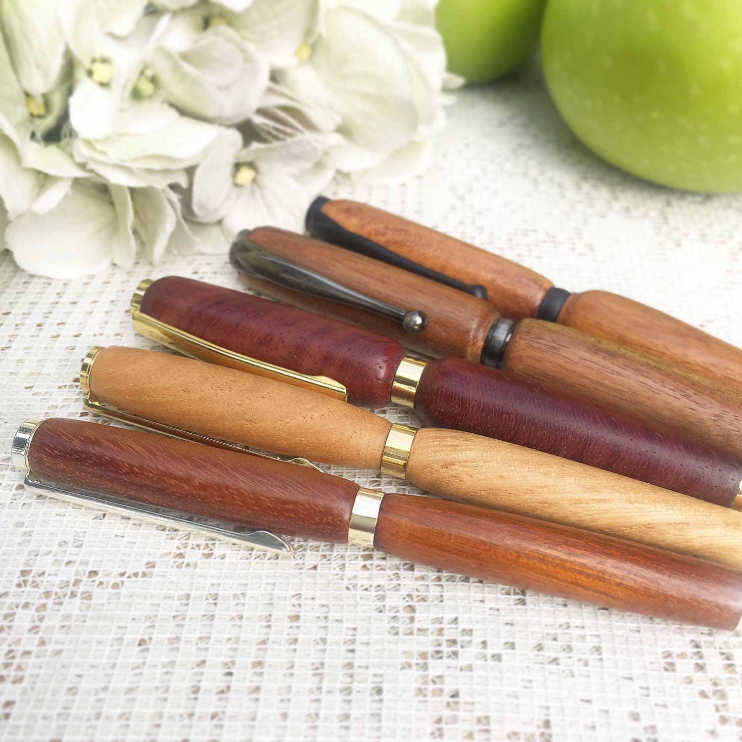 Handmade Wood Pen hand Carved ball point turn twist office