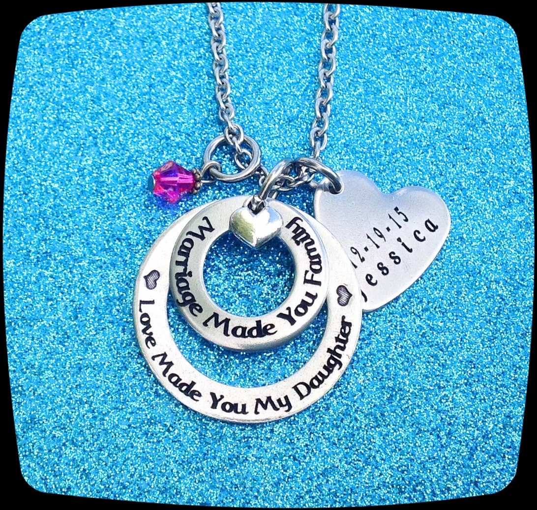 Blended Family Gift Mommy Necklace Adoption Gift by ThatKindaGirl