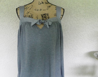 Used Clothes Dressy Tops Gray Shirt Used Clothing Business Casual Knit Top Comfy Clothing Loose Top Sleeveless Top Tank Top Halter Top