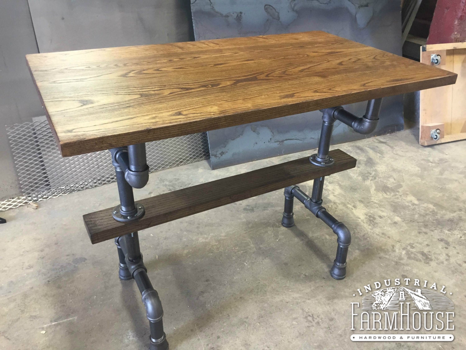 industrial farmhouse bar height kitchen table