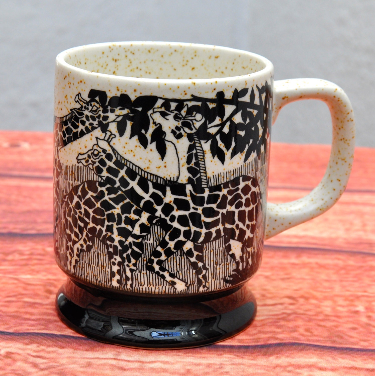 Safari Zoo Giraffe Coffee Mug with Handle Ceramic Porcelain