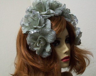 Silver Rose Crown, Day of the Dead, Frida Kahlo, Festival Headband, All Souls Day, Rose Flower Crown, Dia de los Muertos, Mexican Headpiece
