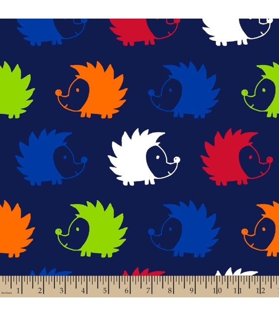 Hedgehog Fleece Fabric By The Yard by ReneesChoiceFabrics on Etsy