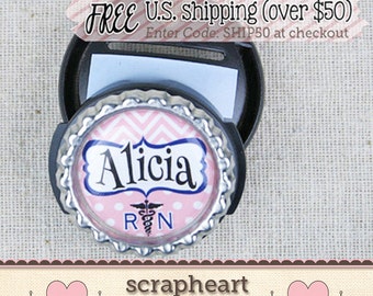 RN Name Stethoscope Clip, Personalized Stethoscope Name Tag, RN Grad Stethoscope Clip, Color Choice Stethoscope Tags, Student Nurse Gift