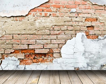 Peeling Brick Wall Photography Backdrops Old Rustic Photo Background Kids Children Teen Peeling Brick Wall Photography Backdrops Old Rustic Photo Background Kids Children Teen
