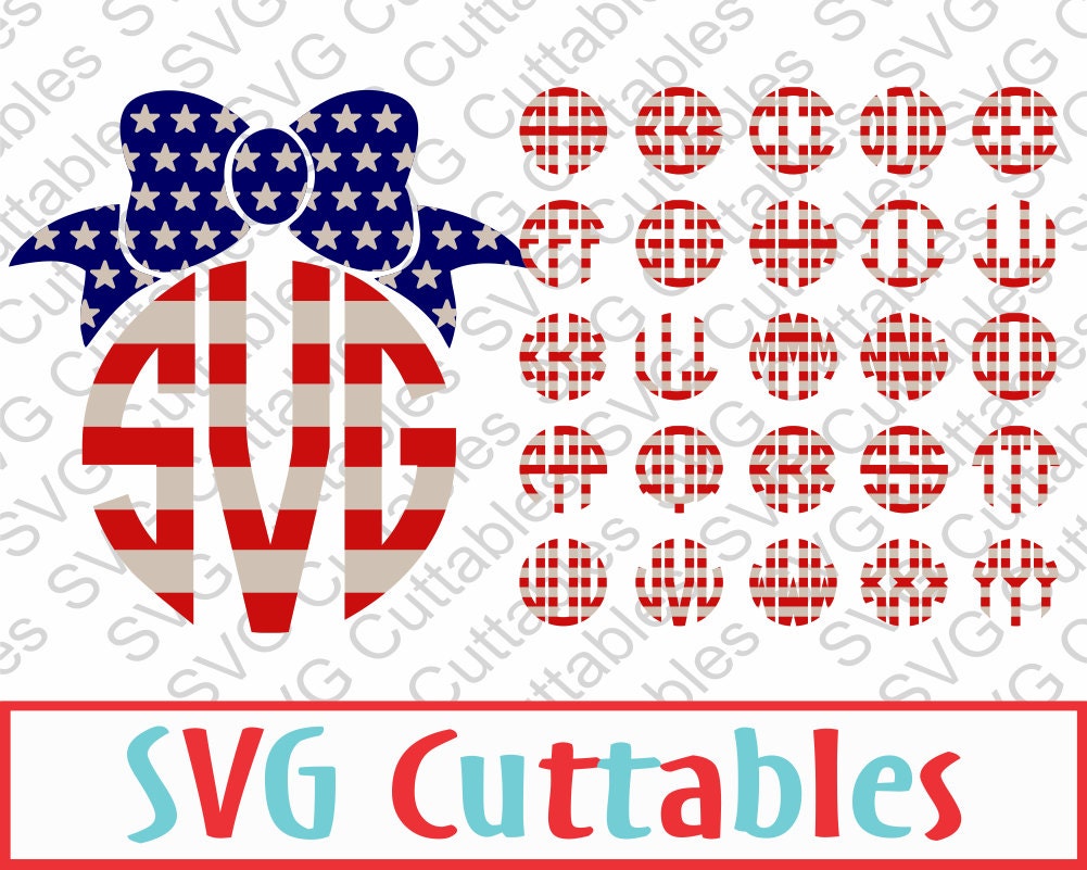 Download Fourth of July Circle Monogram Font Flag Monogram font SVG
