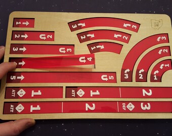 X-Wing Miniatures Maneuver Template set with wooden tray