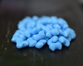 10mm Vintage Blue Glass Beads, 100pcs