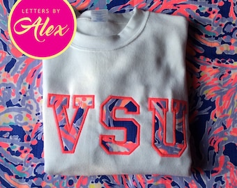 Customizable Lilly Pulitzer Crew Neck Sweatshirt- Iris Blue Shrimply Chic
