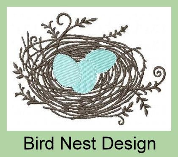 Machine Embroidery Design Bird Nest by BlingSassSparkle on Etsy