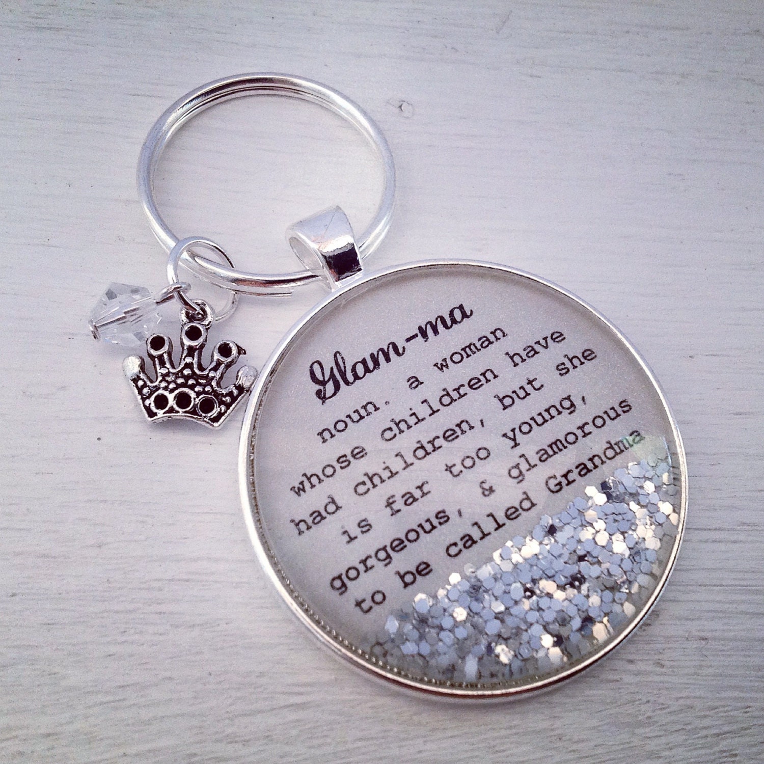 Glamma definition keychain Grandma keychain sparkle