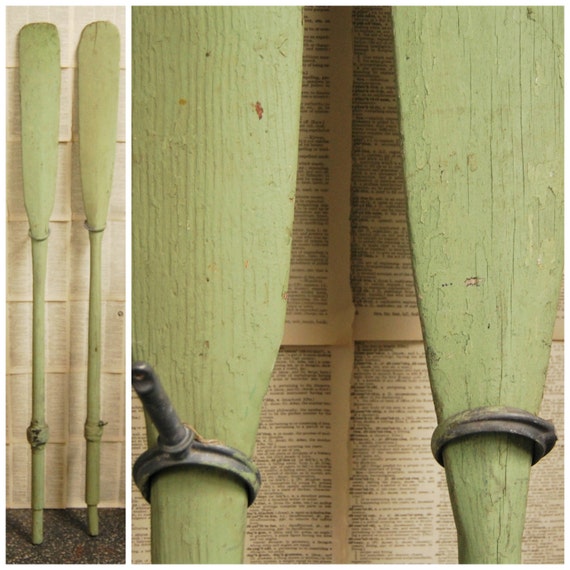 Oars Vintage Matching Pair Two 2 Solid Wood by LakenessRoad