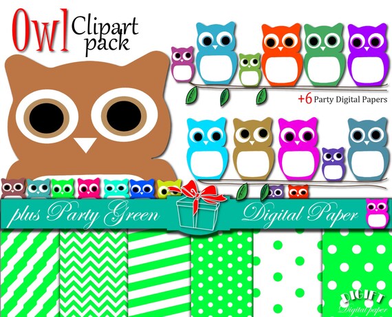 Owl Clip art: "CUTE OWLS" owl clipart, owl print , owl mask, owl svg, pink, blue, sweet color owl, owl decor digital paper, owl baby shower