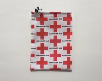 Red Cross Hangover Bag - Nurse Gift Bag, DIY Hangover Bag, Nurse Party Favor Bag, Nurse Appreciation, Nurse Birthday, Nurse Bag