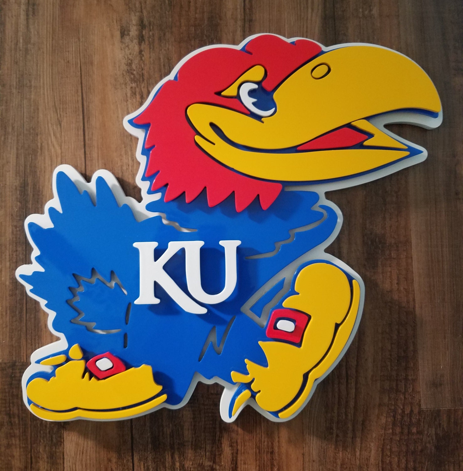 Kansas Jayhawk 3D sign.