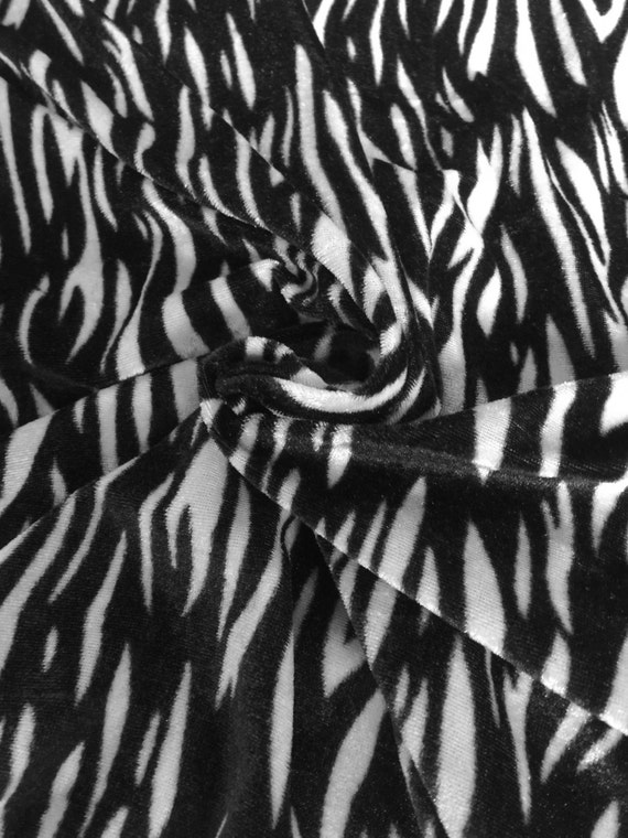Items similar to Zebra Print Velvet Fabric Dress Velvet Commercial ...