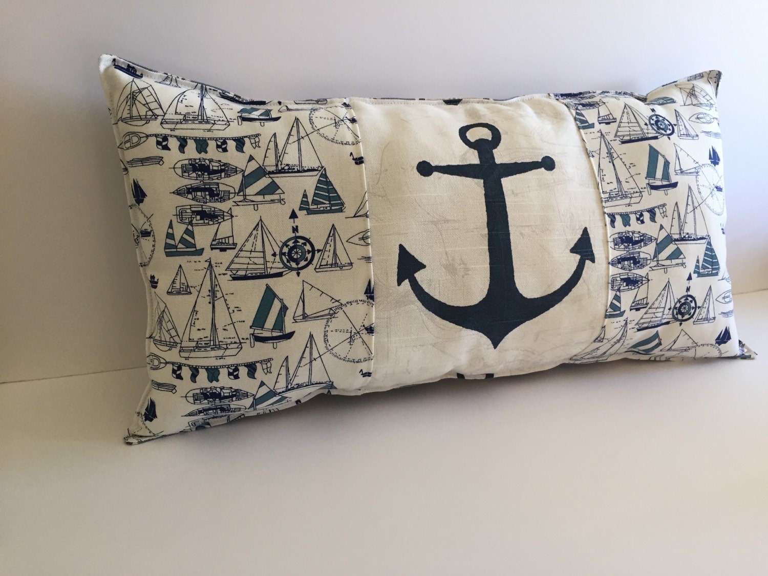 Anchor pillows nautical pillow Sailboat pillows by BabyEtiquette