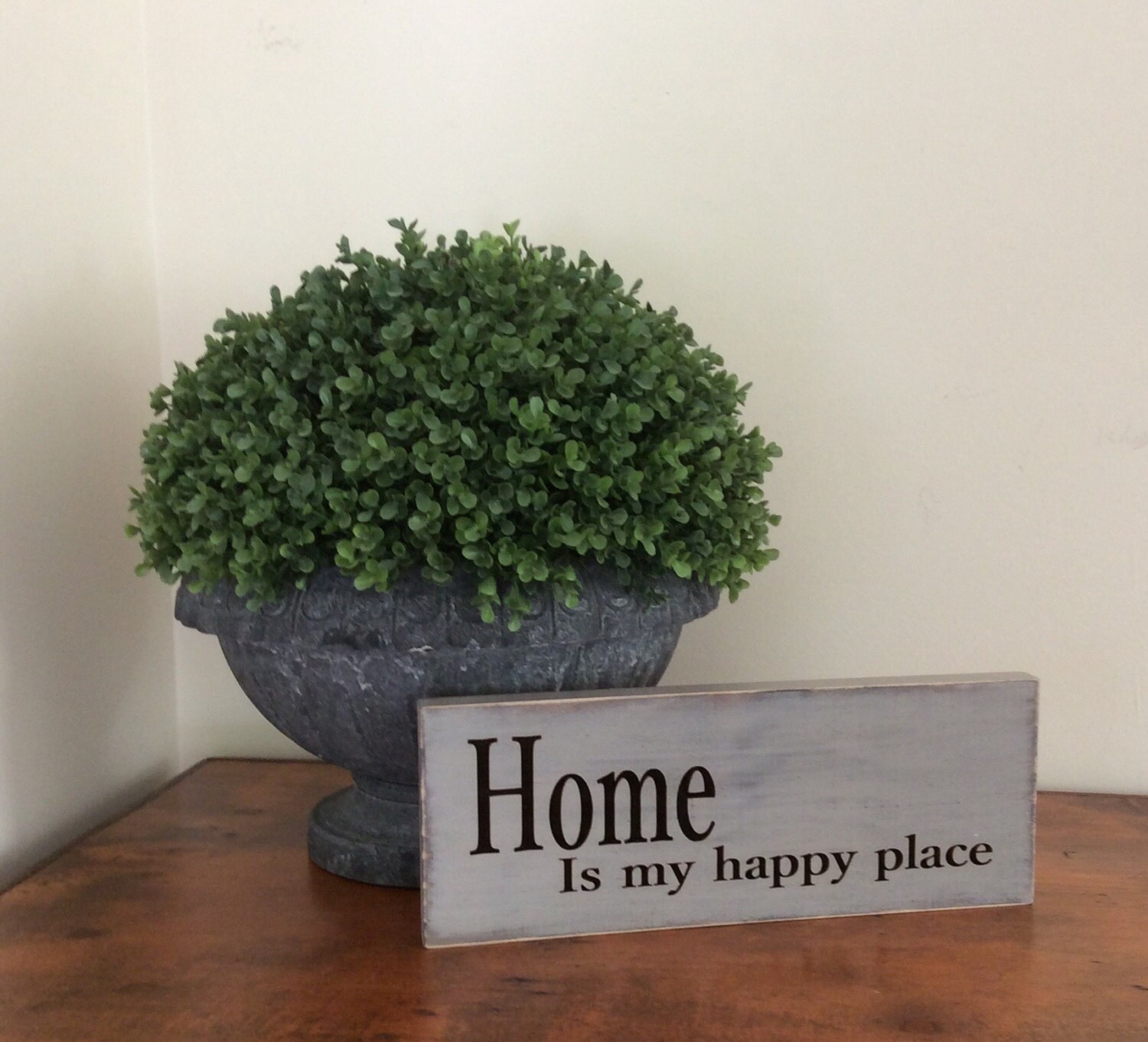 Home Is My Happy Place Sign Quote Sign Cottage by greywillowllc