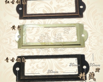 Set of 10 Metal Label Holders, Card Holders, Metal Label Frames with Screws (83MMX30MM)