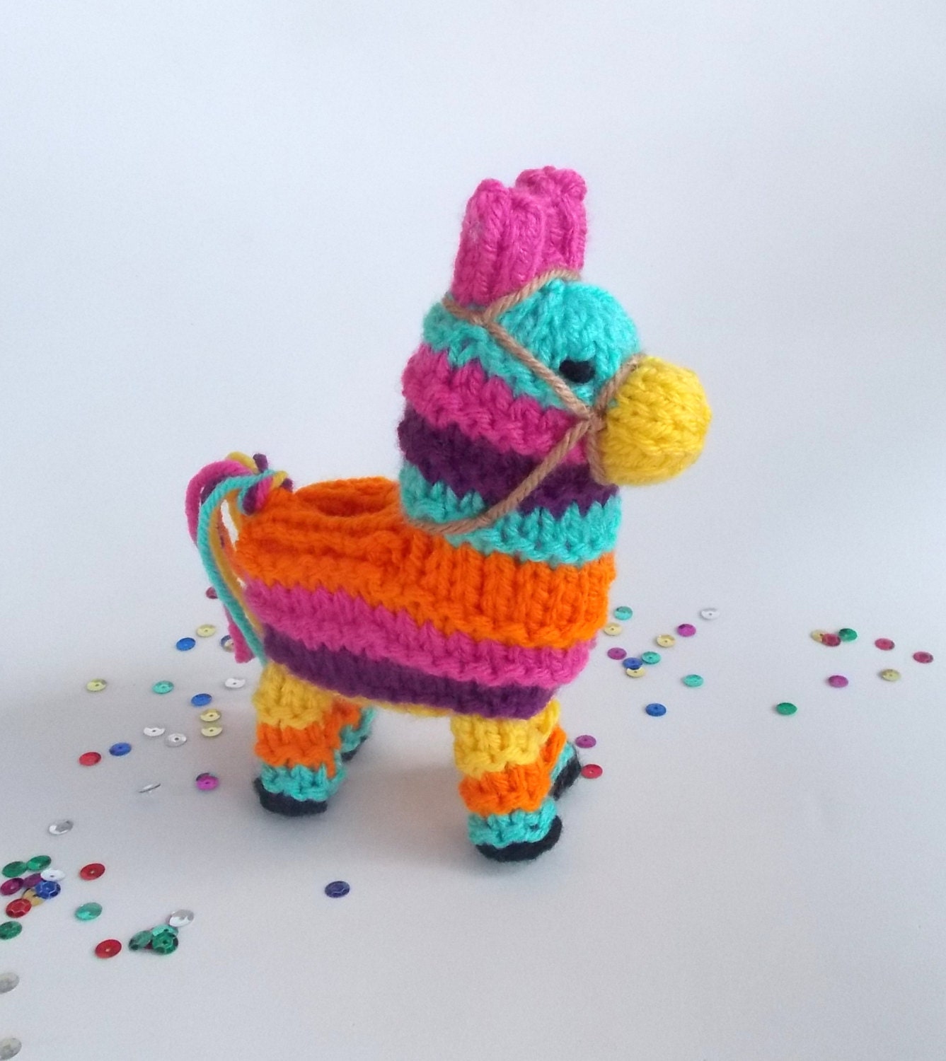 Small Donkey Pinata Knitted Interactive Desktop Toy Pinata