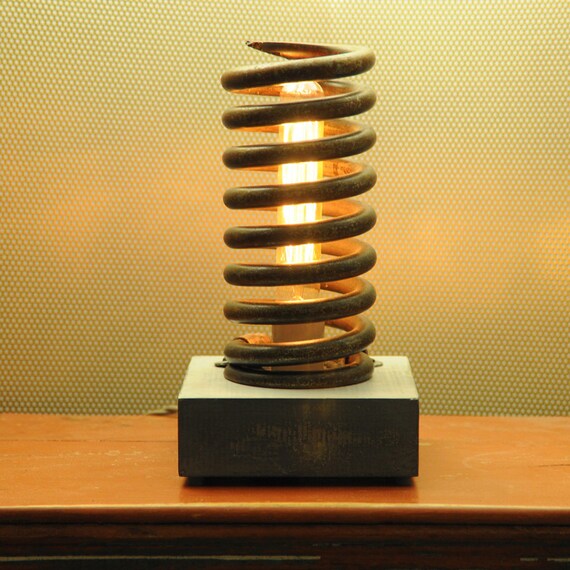 Items similar to Big spring coil lamp industrial lamp includes
