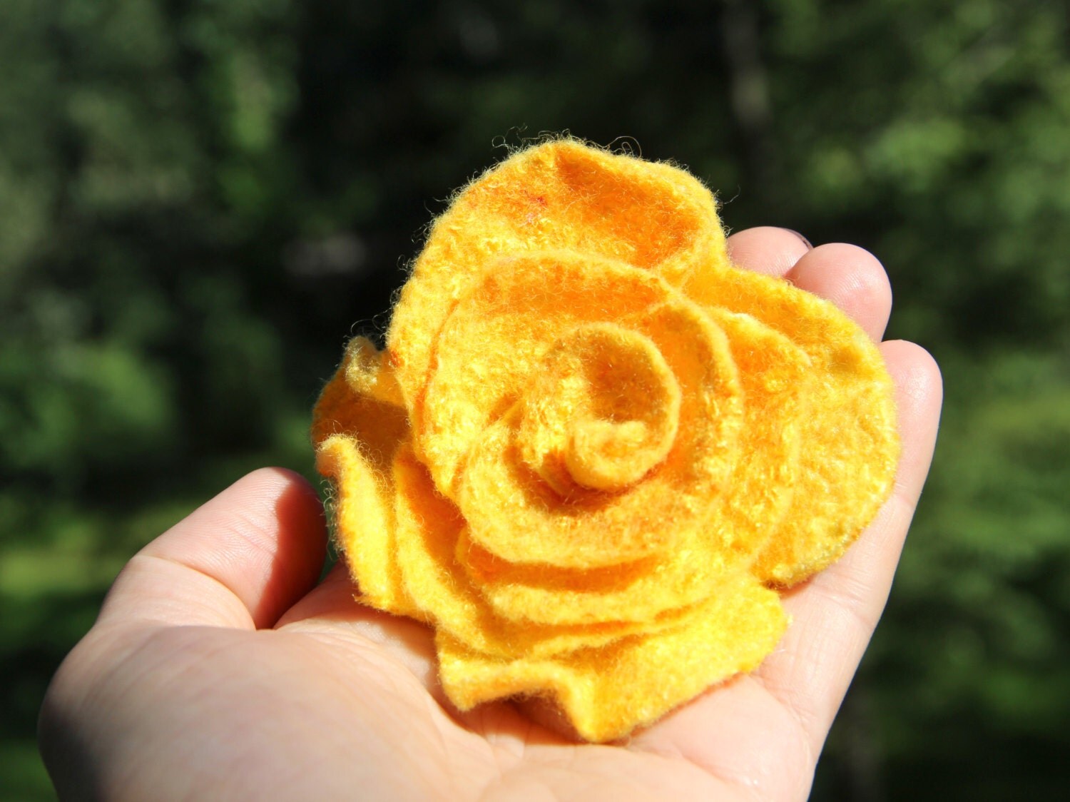 Yellow Rose Felt Yellow Rose Valentine Gifts Flower Felted
