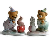 Baby Decor, Homco Bear Figurines, Circus Bears, Clown Bears, Baby Kitsch, Teddy Bear Figures, Pastel Decor, Homco 8881, Animal Figurines