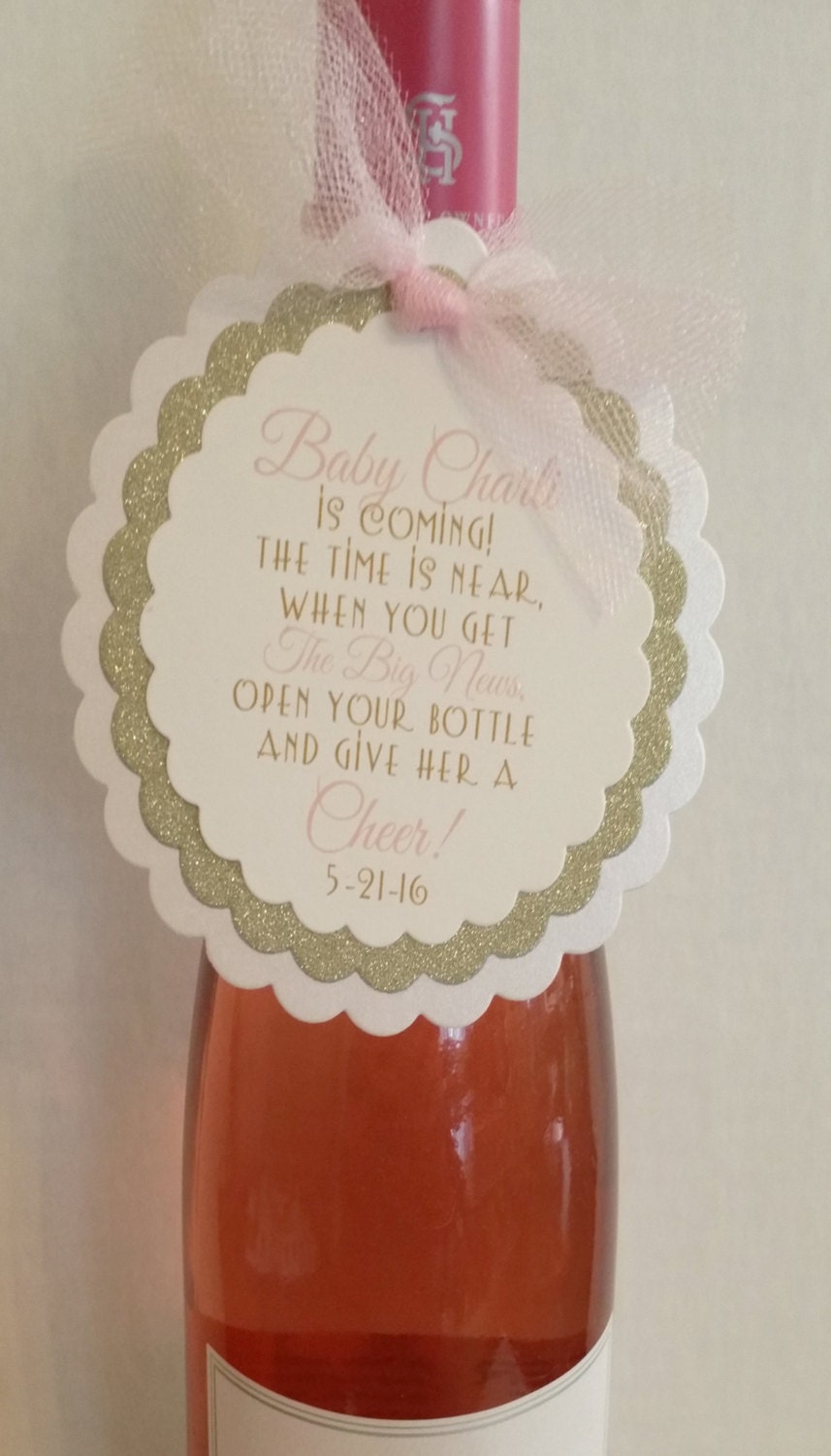Baby Shower Wine Bottle Favor Tag by CustomDesignsByLauri on Etsy