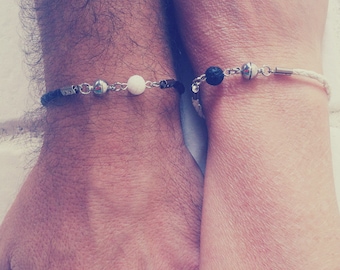Bracelets For Couples,Matching Bracelets, Black and White,You Complete Me, Couples bracelets,Yin and Yang,Lovers Bracelet,His and Hers