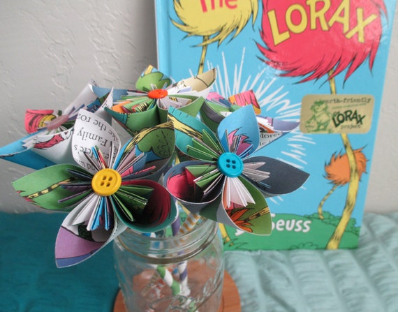 Origami flowers The Lorax... Dr. by SnugglePacks on Etsy