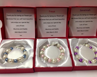 Flower Girl Bracelet -flower girl gift - flower girl - flower girl jewelry - Flower Girl Gifts - Boxed Bracelets - flower girl keepsake
