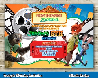Zootopia Invitation, Zootopia Birthday Invitation, Zootopia Party Invitation, Zootopia Invite, Zootopia Movie Invitation, Zootopia Party