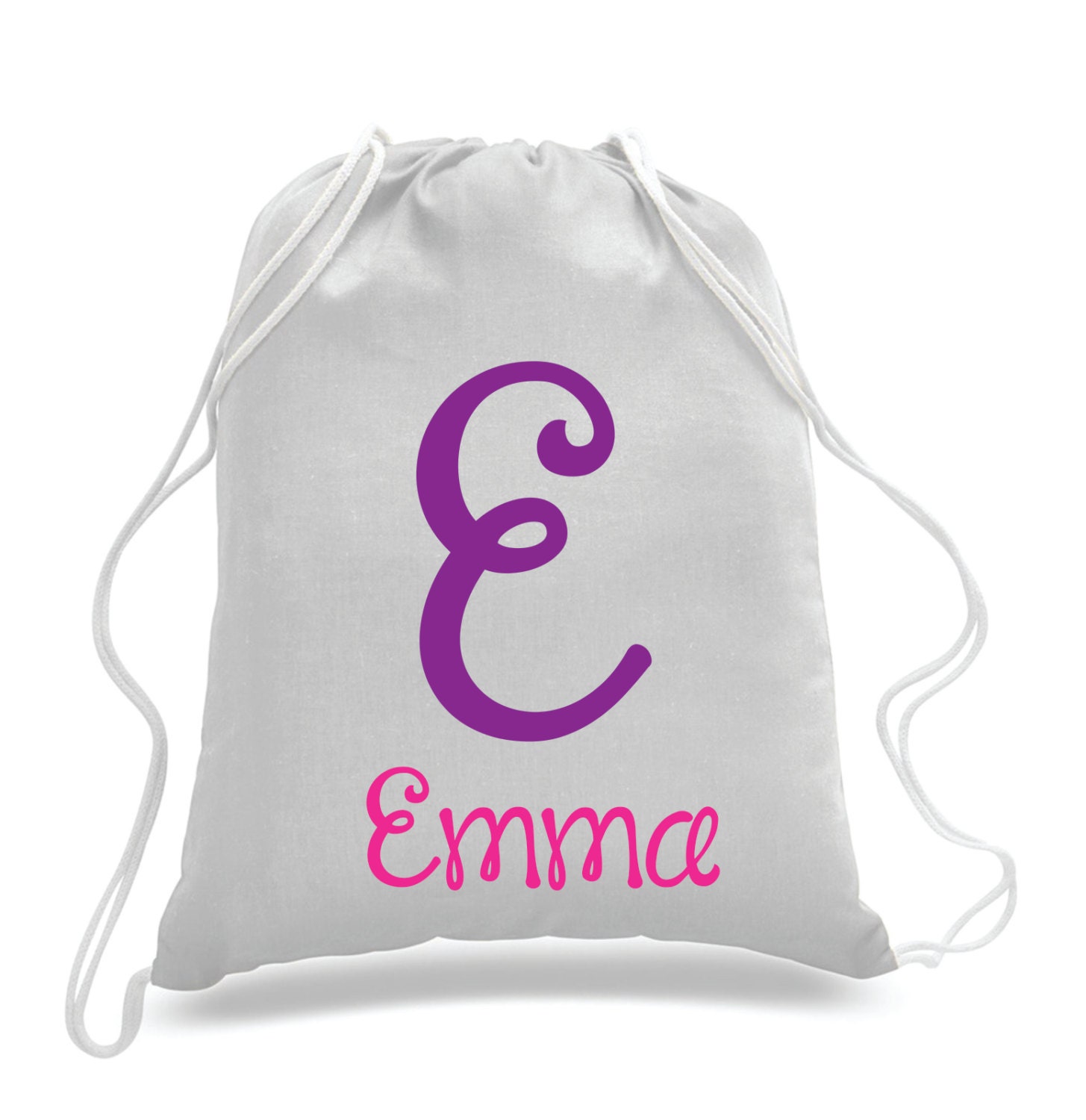Personalized Monogrammed Kids drawstring bags gym bags