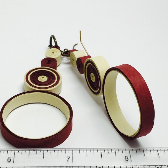 Quilled earrings paper earrings round by DKBrownCreations