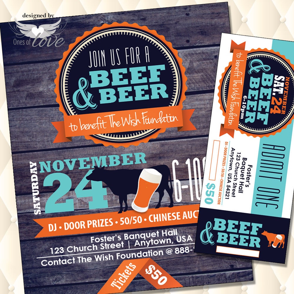 Beef and Beer Flyer Fundraising Event Flyer Fundraising