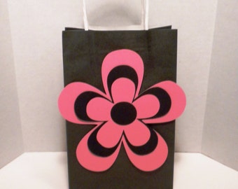 Gift Bag-Tall Gift Bags, Wedding Gift Bags, Bridal Shower Gift Bags, Paper Gift Bags,Paper Bags, Flower Gift Bags, Pink Paper Bags