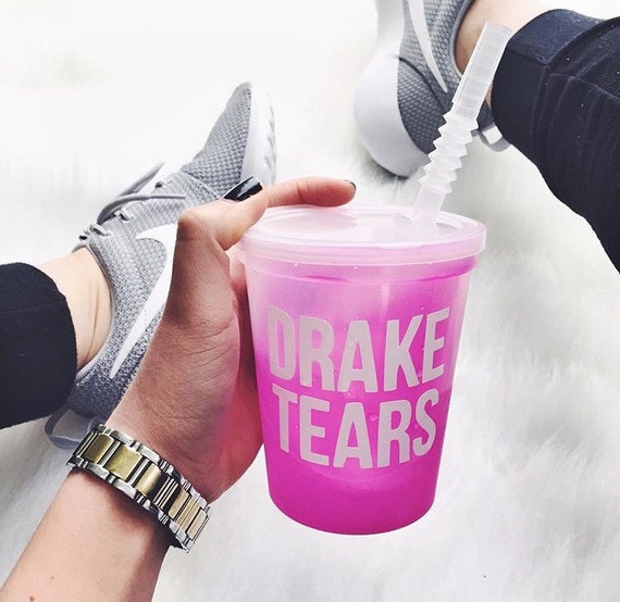Drake Tears Ombre Pink Plastic Cup