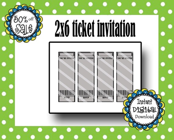 gimp greeting template card Ticket Invitation Template Ticket Party Birthday Movie 2X6