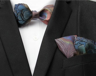 Feather Bowtie - Modern Boys Bowtie, Toddler Bowtie Toddler Bow tie,Pre Tied and Adjustable