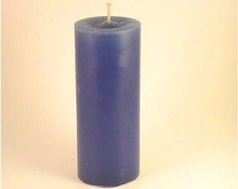 Pillar Candles, The Burning Candle, Dark Blue, Scented, Blueberry Cobbler, 4 or 6 inch, PCBP04K15