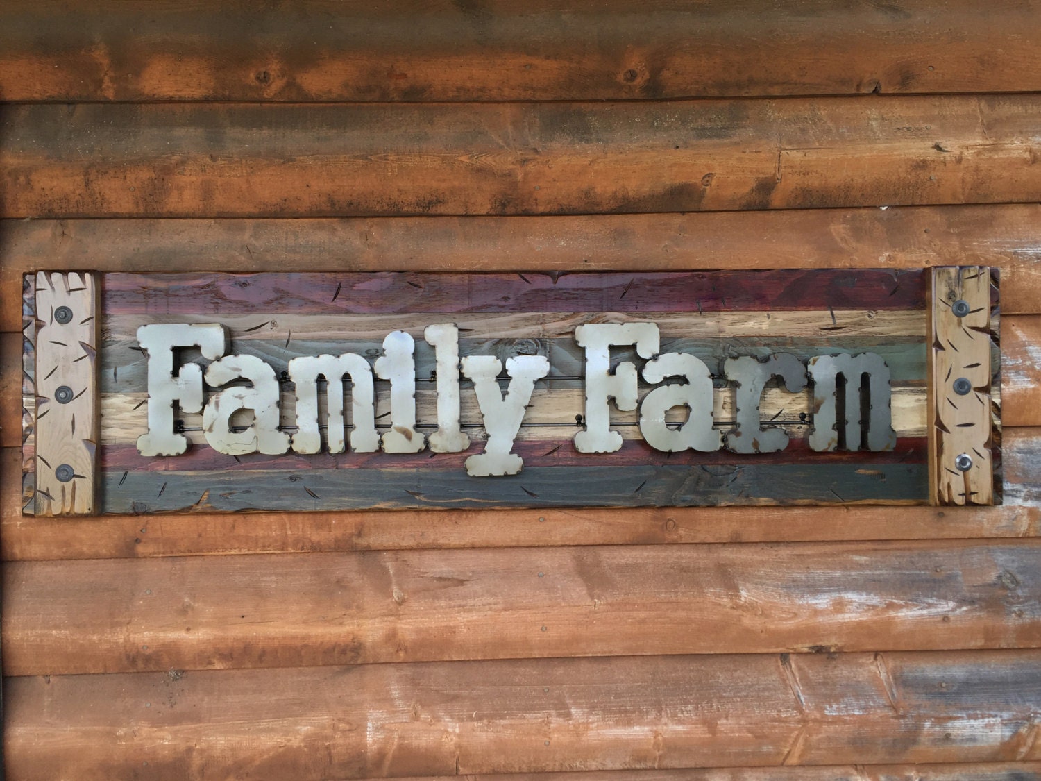 Download FAMILY FARM Farmhouse Decor Wall Sign Rustic BURGUNDY ...