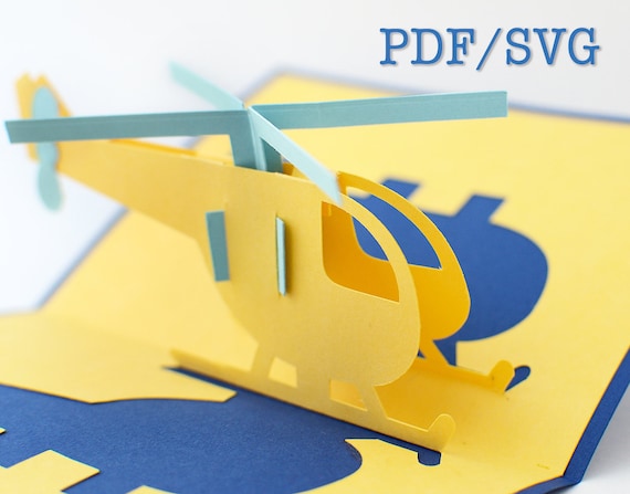 Download Templates PDF & SVG for Helicopter 3D pop up card