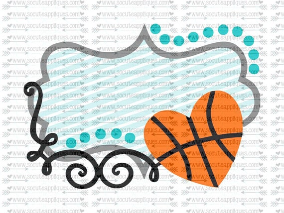 Download SVG DXF EPS Cut file basketball monogram frame svg team