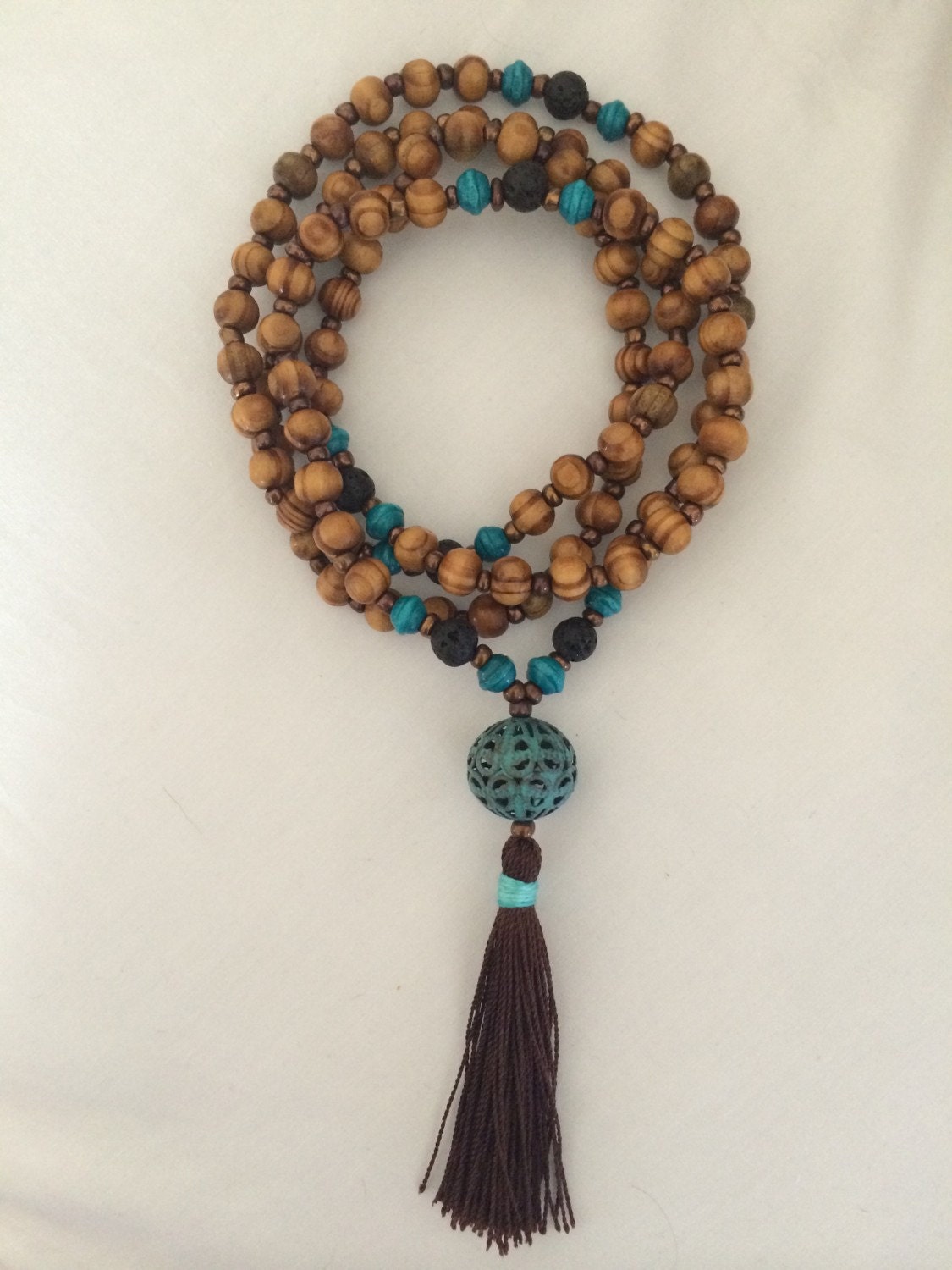 Meditation Aromatherapy Necklace Mala Bead Necklace Tassel