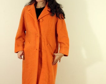 Reserved for Danielle - Fantastic Vintage 1950s Orange LILLI ANN Coat