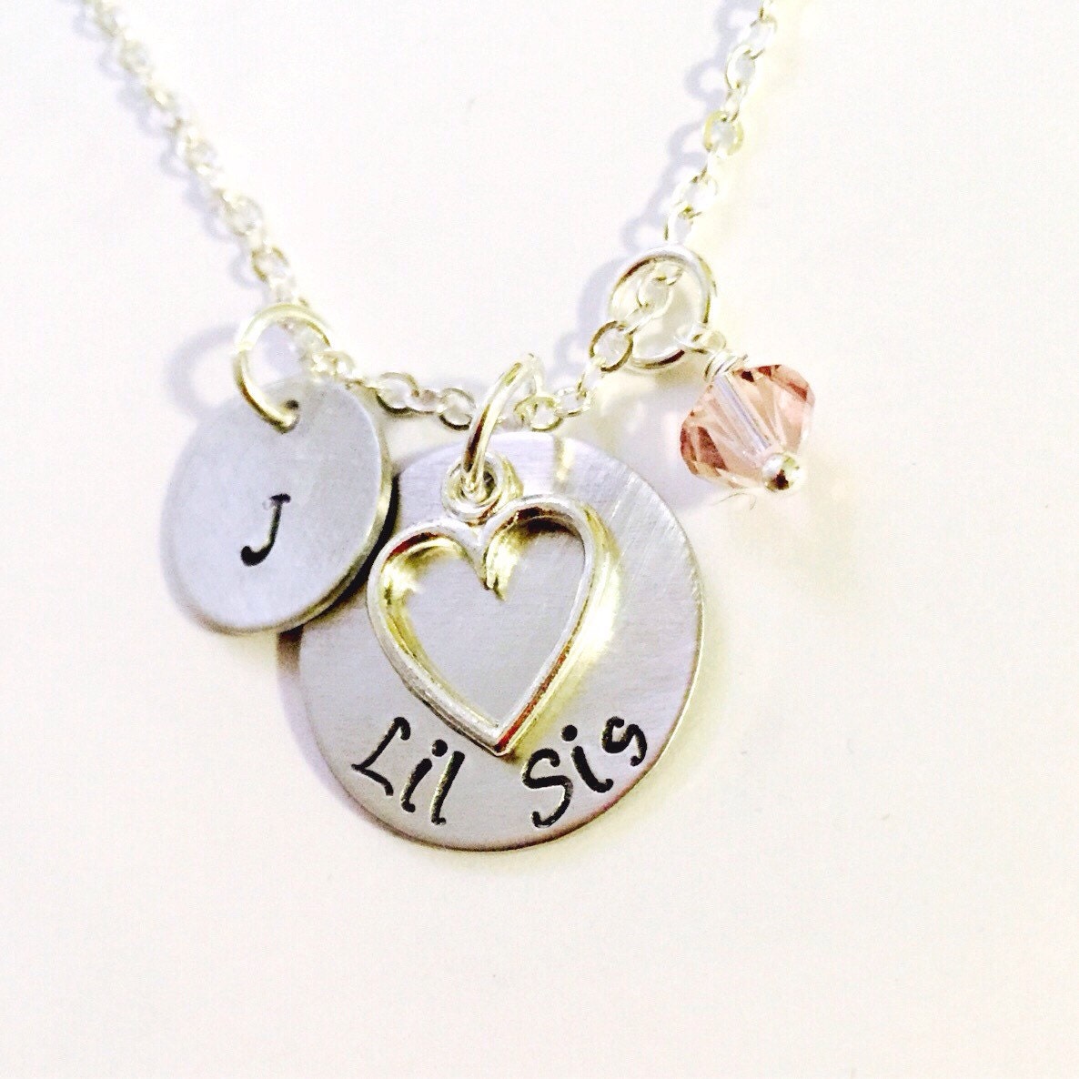 Little Sister Necklace Necklace Set Hand Stamped Sisters