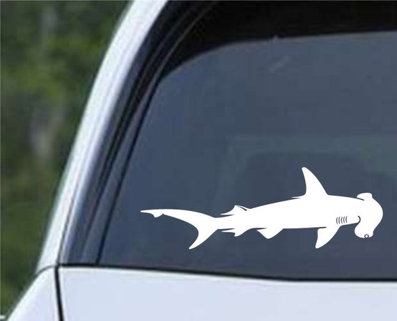 Hammerhead Shark Silhouette Die Cut Vinyl Decal Sticker