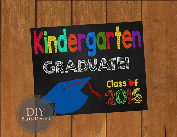 kindergarten graduation poster sign digital file only you