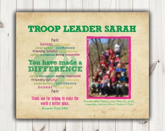Girl Scout Troop Leader Thank You_8 X 10 Digital File or Print